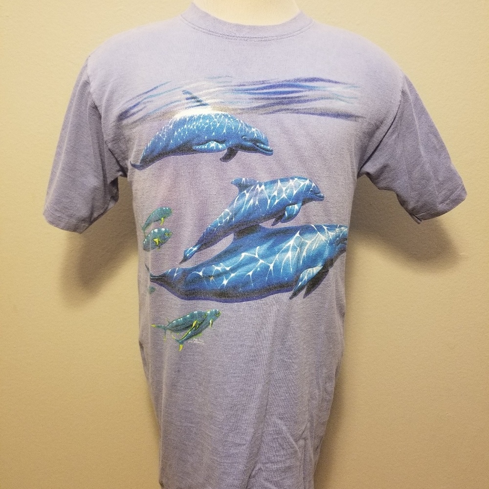 Vintage 90's Harlequin Dolphin T-Shirt Size Medium
